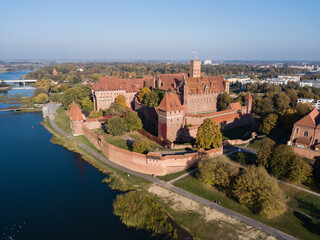 Fototapeta na wymiar Aerial view to Malbork Castle in Poland
