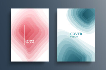 Brochure cover template layouts with abstract gradient design elements. Futuristic abstract modern pattern with fluid colors, soft wave shapes for your graphic design. Vector illustration.