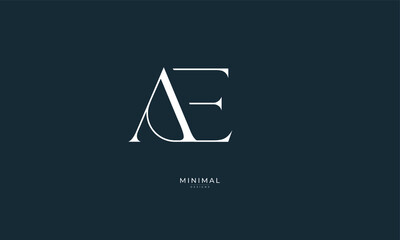 Alphabet letter icon logo AE