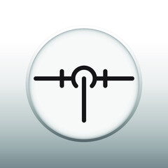 TEE OUTLET TOP OF PIPE DOWN VECTOR SYMBOL OF PUMPING SYSTEM MECHANICAL SYSTEM