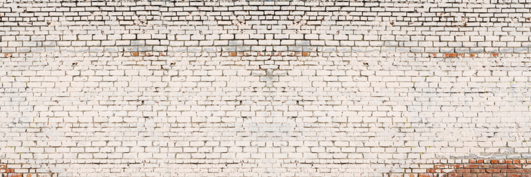 Fototapeta Abstract old white brick wall textured background,
