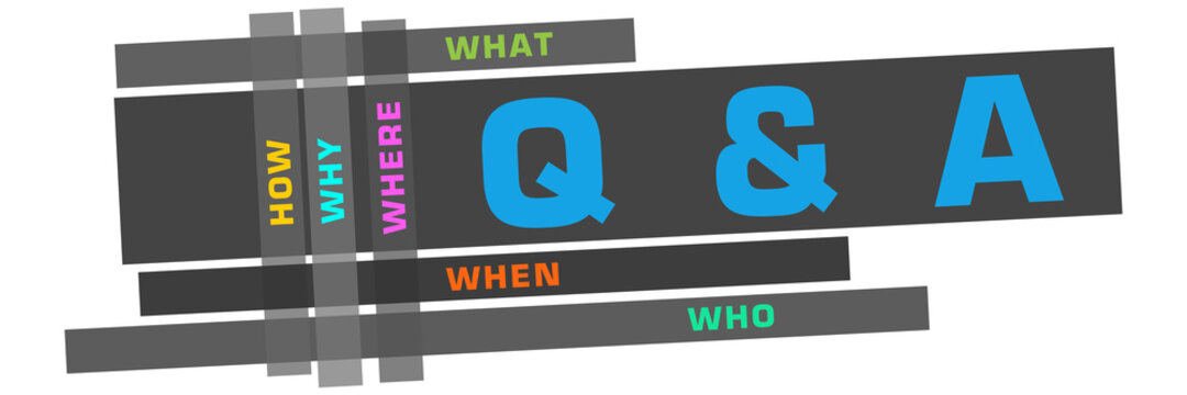 Q And A - Questions And Answers Dark Colorful Word Cloud 