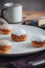 Delicious french Choux Craquelin pastries