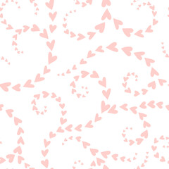 Lovely hand drawn seamless pattern with cute doodle hearts, romantic background, great for textiles, wrapping, banners, wallpapers - vector design