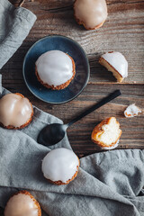 Delicious french Choux Craquelin pastries