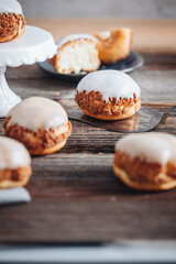 Delicious french Choux Craquelin pastries