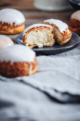 Delicious french Choux Craquelin pastries