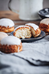 Delicious french Choux Craquelin pastries