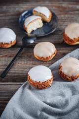 Delicious french Choux Craquelin pastries