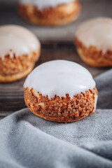 Delicious french Choux Craquelin pastries