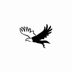 flying eagle icon logo vector illustration in monochrome style