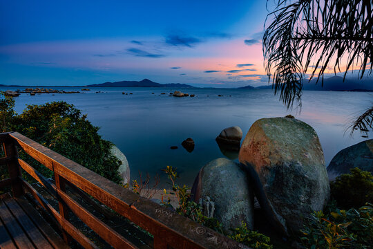 this place is on the mainland in Florian&oacute;polis, known as palm beach, photos taken at sunset on a beautiful autumn afternoon.
