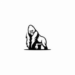 vector gorilla silhouette, simple, minimalist, icon logo template
