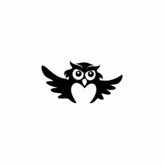 cute Owl cartoon logo vector illustration. Emblem design on white background
