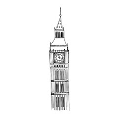 Big Ben sketch. Vector illustration.