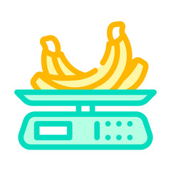 weighing food color icon vector. weighing food sign. isolated symbol illustration