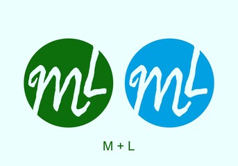 Green and blue color of ML initial letter
