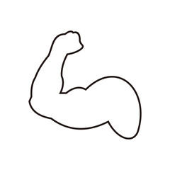 Biceps muscle arm, vector illustration sign