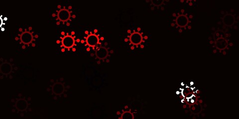 Light red vector backdrop with virus symbols.