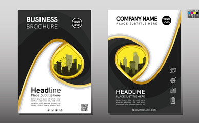 Brochure design template vector. Flyers report business magazine poster. Presentation brush concept in A4 layout.