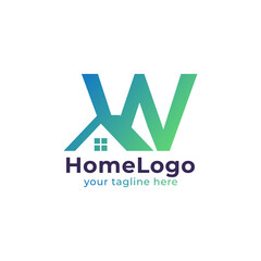 Real Estate W Letter Logo Design. Usable for Construction Architecture Building Logo. Flat Vector Logo Design Ideas Template Element. Eps10 Vector