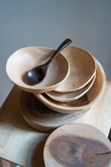 wooden spoons on table