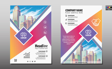 Geometric Flyer cover business brochure vector design, Leaflet advertising abstract background, Modern poster magazine layout template, Annual report for presentation.