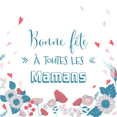 Fototapeta na wymiar French Happy mothers day illustration