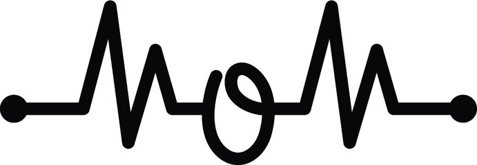 heartbeat mom word vector design