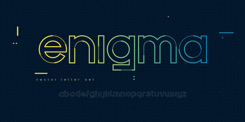 Vector linear lowercase letter set, alphabet, font, typography