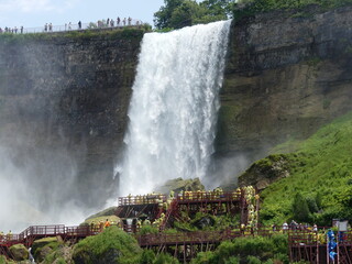 falls from the river