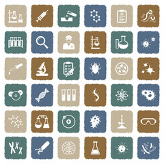 Obraz premium Lab And Research Icons. Grunge Color Flat Design. Vector Illustration.