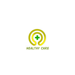 logo for health companies with round shapes gradations of gold and green colors with a simple and elegant style
