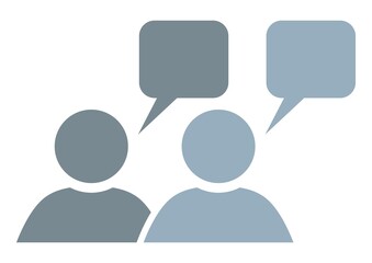 Two person with bubble, conceptual vector icon