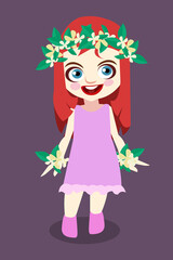 Cute girl cartoon illustration