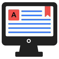 A flat design, icon of online article