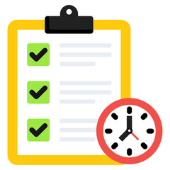 A flat design, icon of task deadline