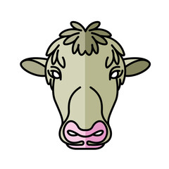isolated bull head vector icon