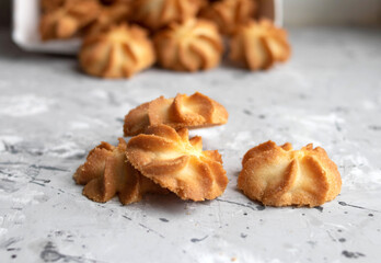 homemade cookies on a concrete background side view