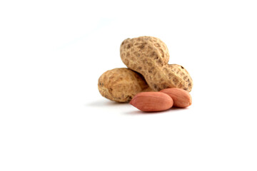Peanut in shell isolated on white background close up