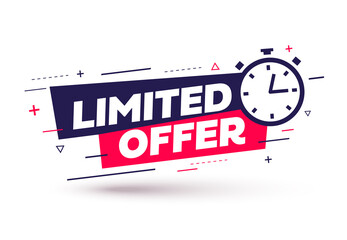 Geometric sale banner. Limited offer tag. Vector illustration