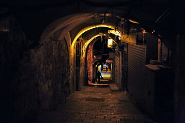 Alley in Jerusalem at night