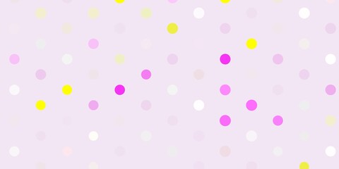 Light pink, yellow vector background with spots.