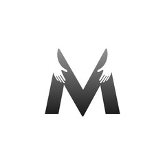 Fototapeta na wymiar Letter M logo icon with hand design symbol template