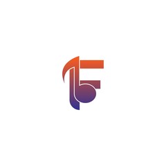 Letter F logo icon with musical note design symbol template
