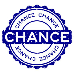 Obraz premium Grunge blue chance word round rubber seal stamp on white background
