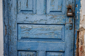 Closed Old vintage wood Door