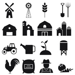 Farm vector icon set. ranch illustration sign collection. garden symbol or logo. - obrazy, fototapety, plakaty