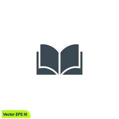 book logo template simple design element