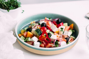 Greek salad in a plate